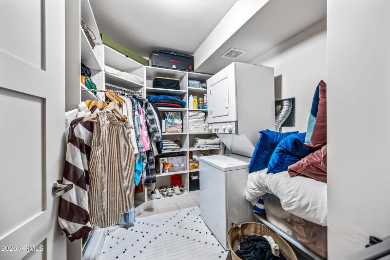 Storage and in unit laundry