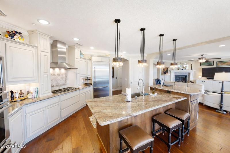 kitchen with open living room