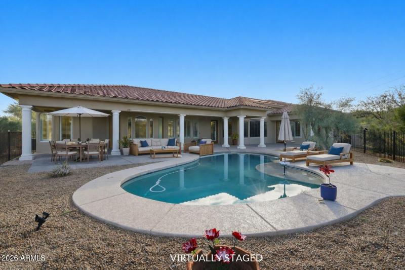 Patio/Pool-virtually staged