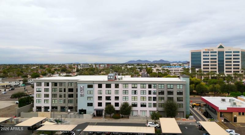 Aerial shot of building