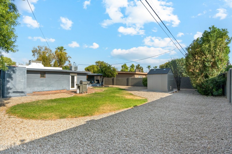 Large fenced Backyard