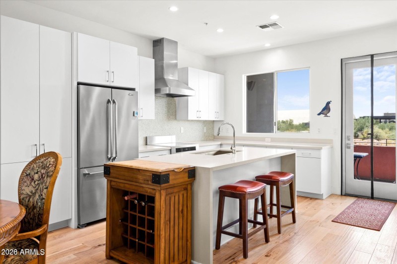 space, balcony off kitchen