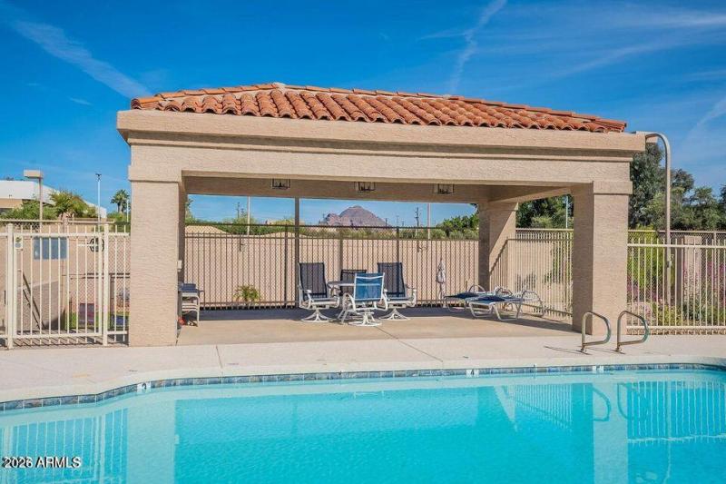 Community pool with view