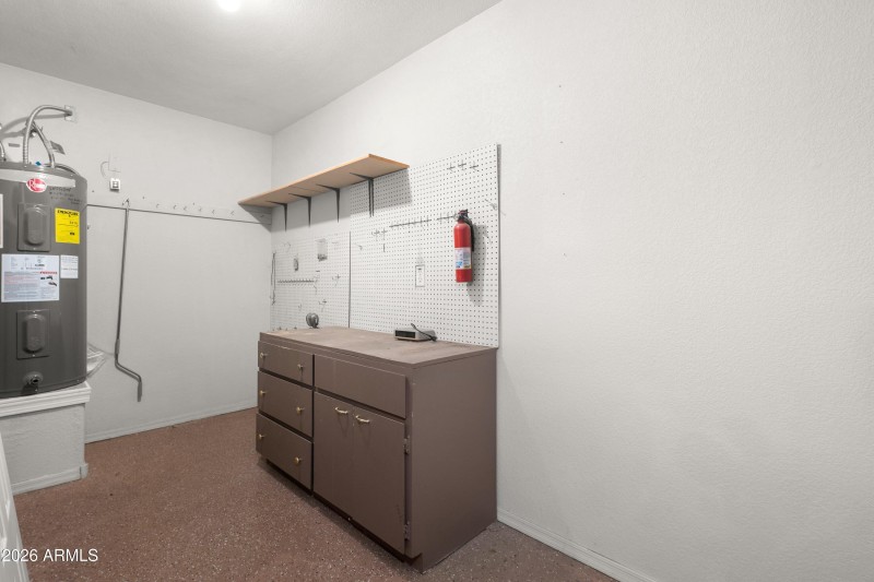 Extra garage space-work bench