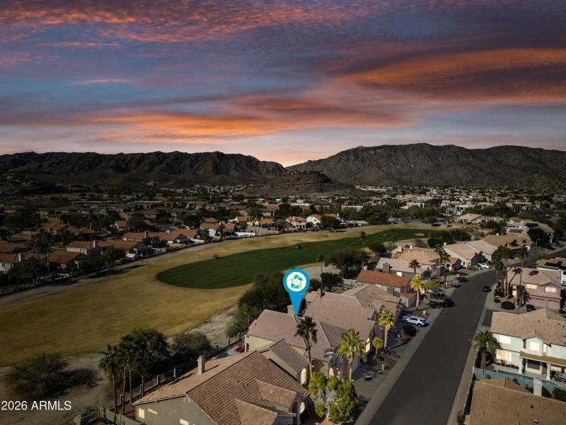 Golf course sunset views