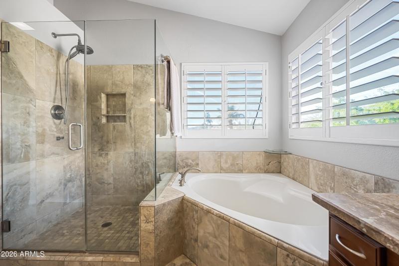 Soaking tub and seperate shower