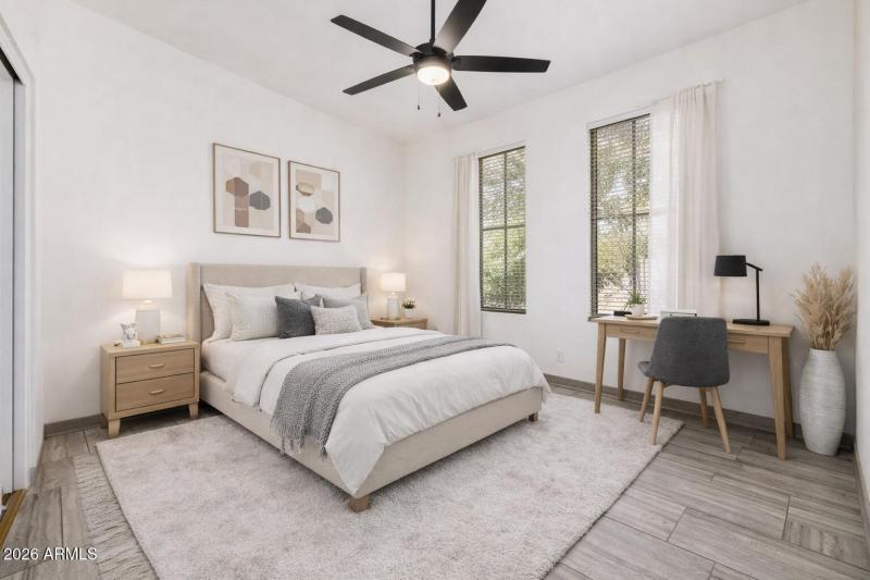 Serene and modern guest bedroom setup