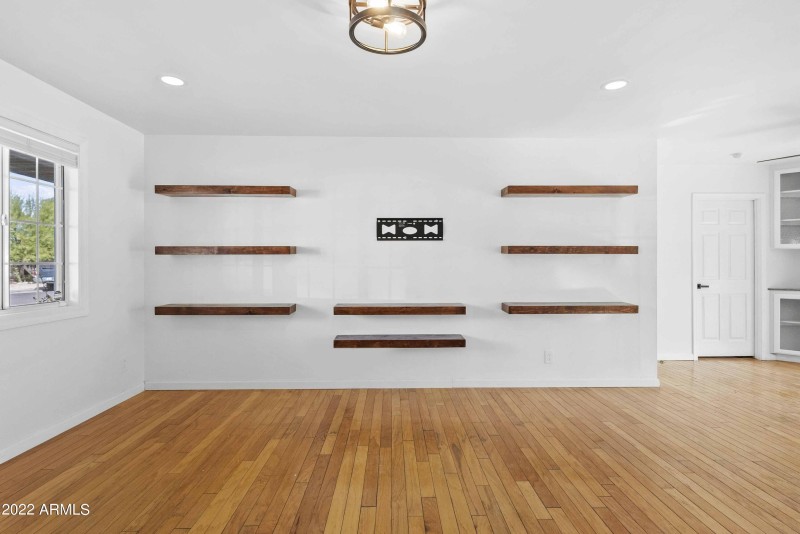 Living Room Built in Shelves TV mount