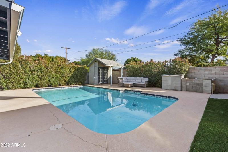 Pool View to Pool Storage Shed
