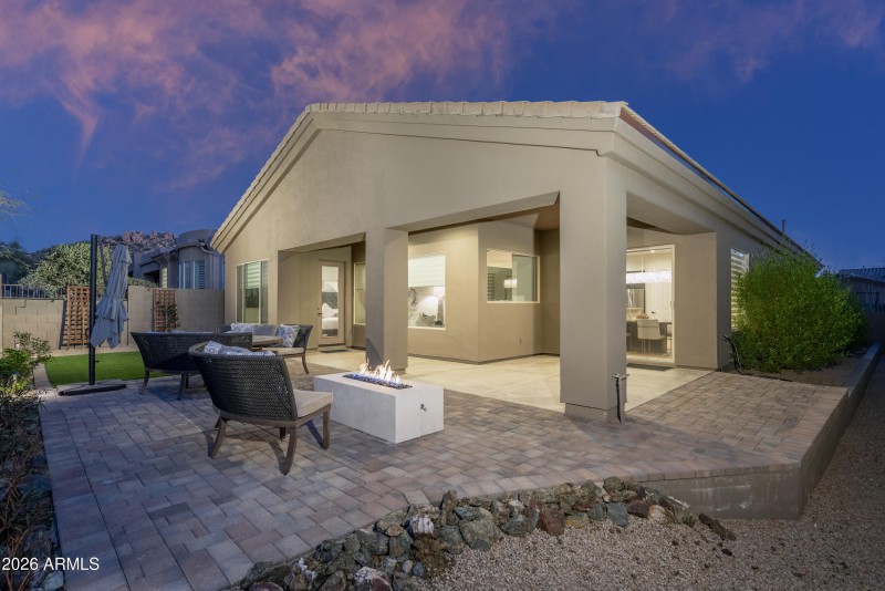Covered Patio with Fire Feature