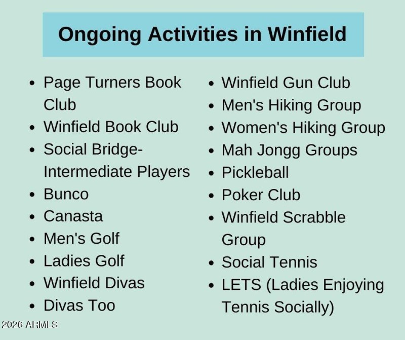 Ongoing Activities in Winfield