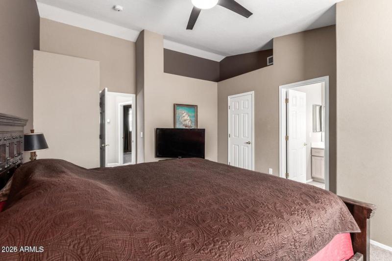 Master Bedroom, Custom Paint, Vaulted Ce