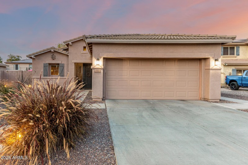Street view at twilight