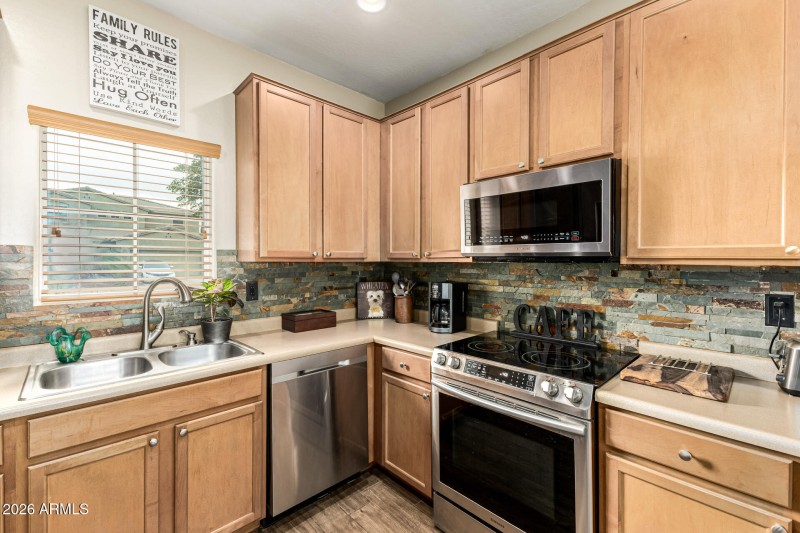 Lots of cabinets and countertops