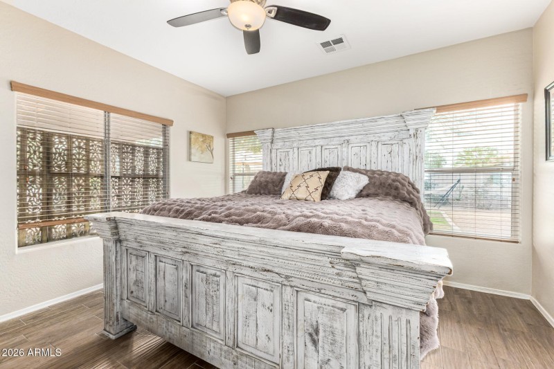 Primary bedroom with lot of sunlight