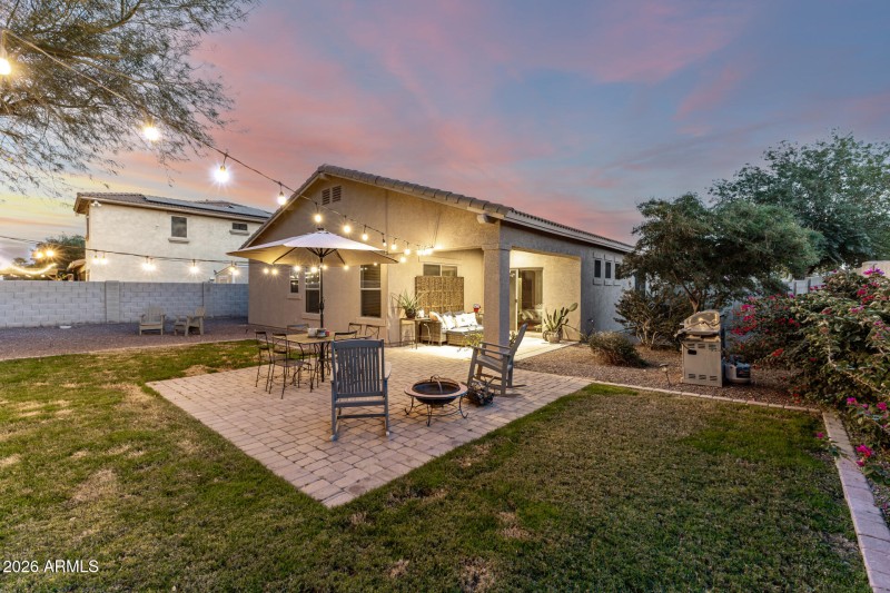 Backyard at twilight