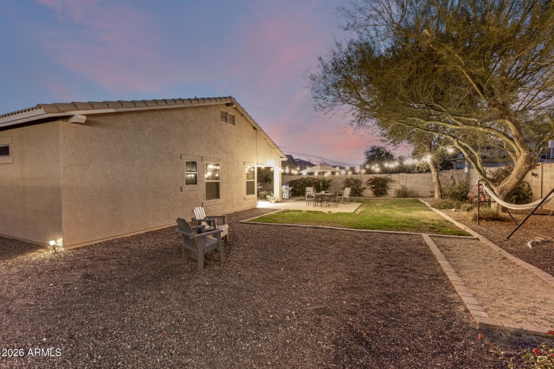 Backyard at twilight