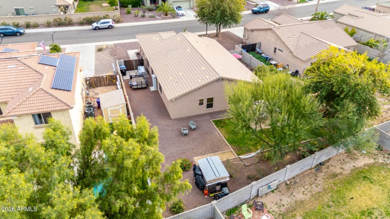 Drone image of backyard