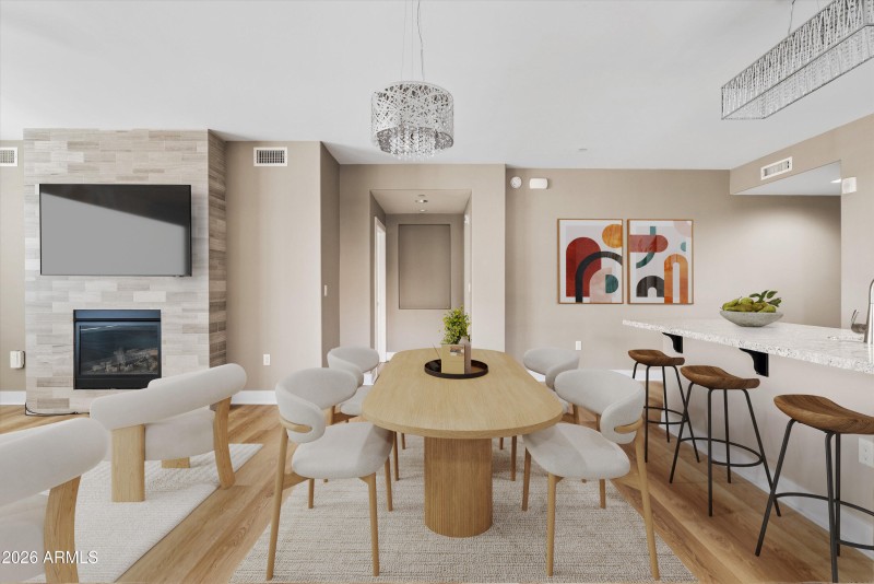 open floor plan virtually staged