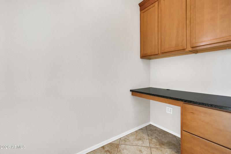 Desk space with storage