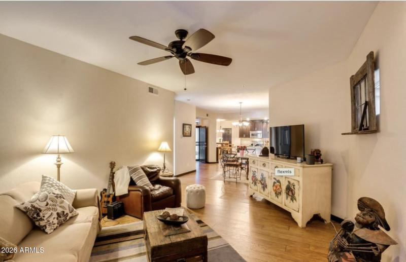 Living Area View to Kitchen
