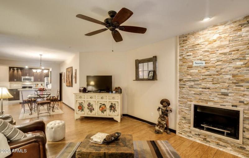 Living Area with Gas Fireplace