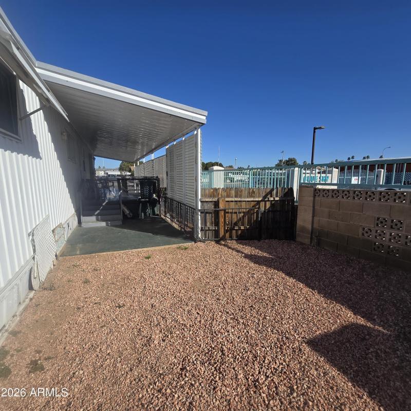 Backyard view of porch