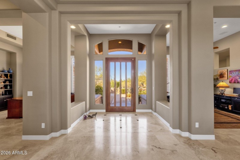 Front entry with office on either side