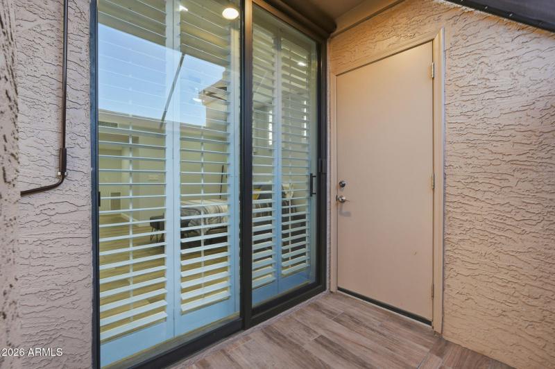 Patio storage closet/same tile flooring