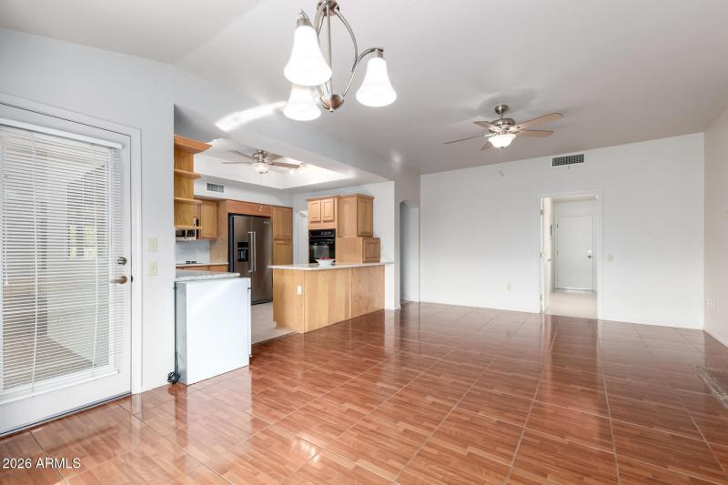 Family room to kitchen view