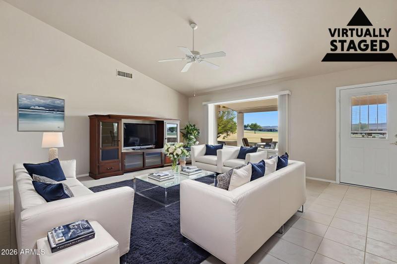 Living room, virtuallu staged