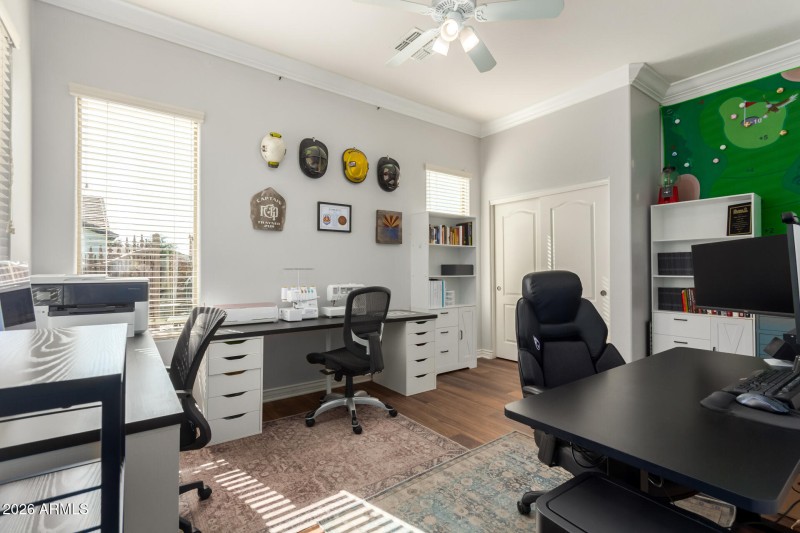 nicely done office or craft room