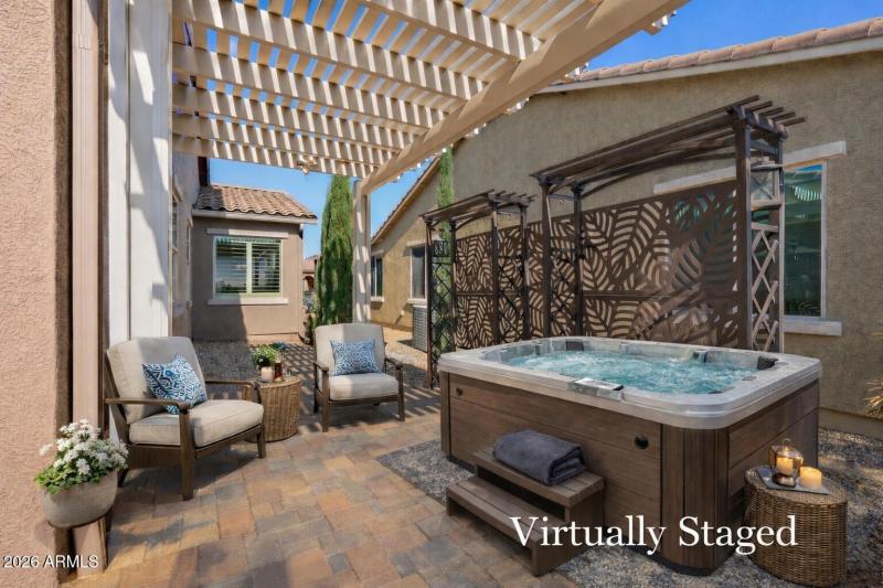 Relaxing patio retreat with hot tub