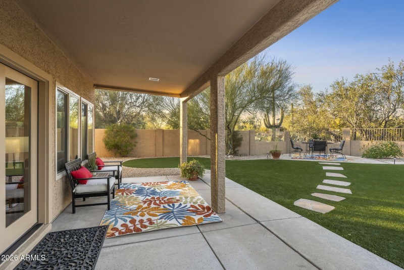 North facing covered patio