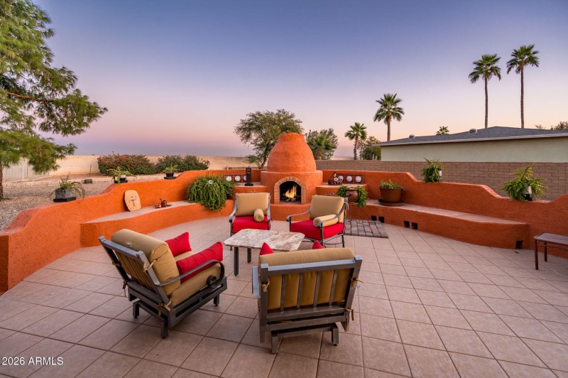 Extended Rear Patio with Fireplace