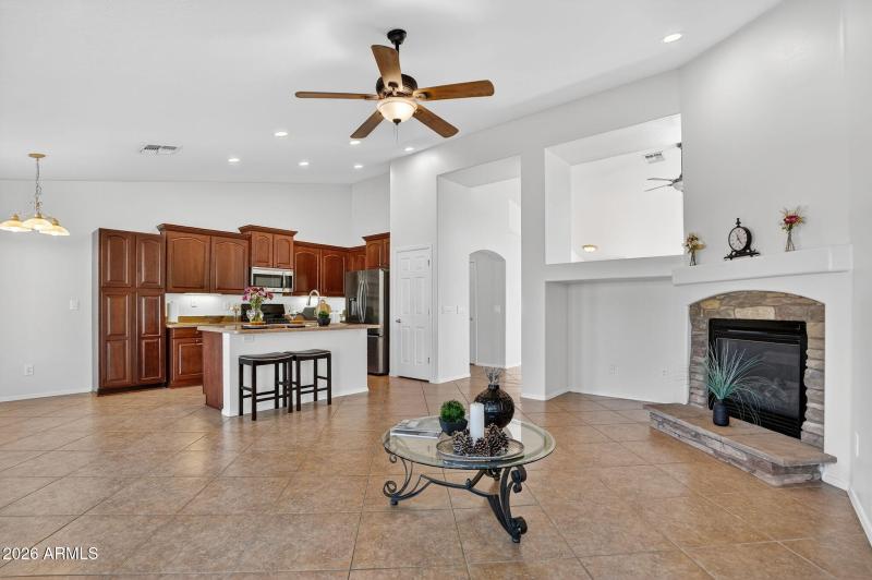 Kitchen-to-Family Room Flow
