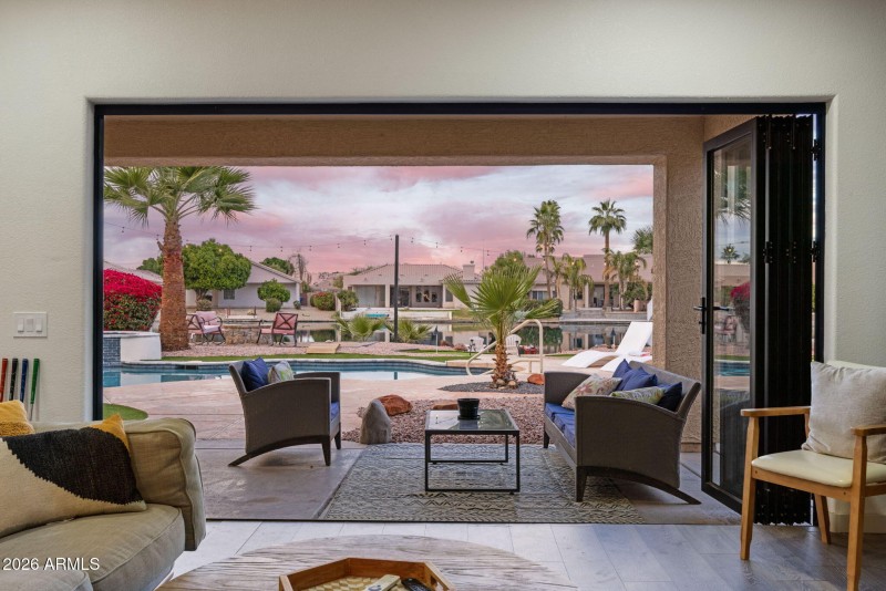 living room: bifold doors