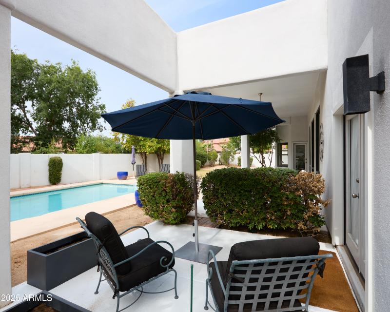 backyard area off of primary suite