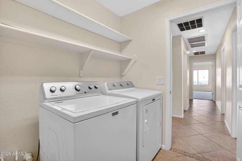 Laundry Room through Hall to Bedrooms