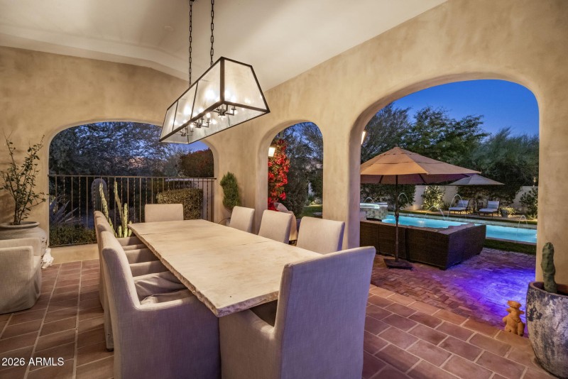 Covered Dining Ramada at Twilight