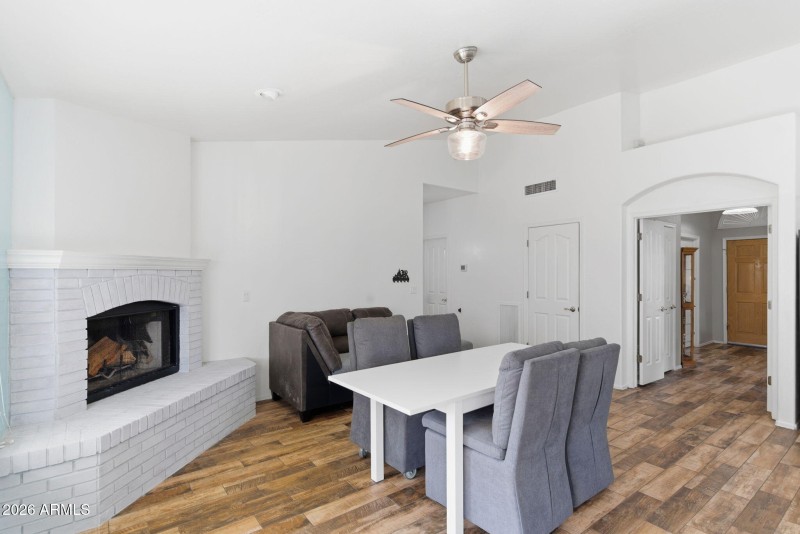 Dining Area w/ Fireplace
