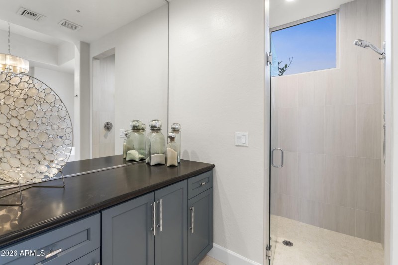 Linen Cabinets & Walk-in Shower