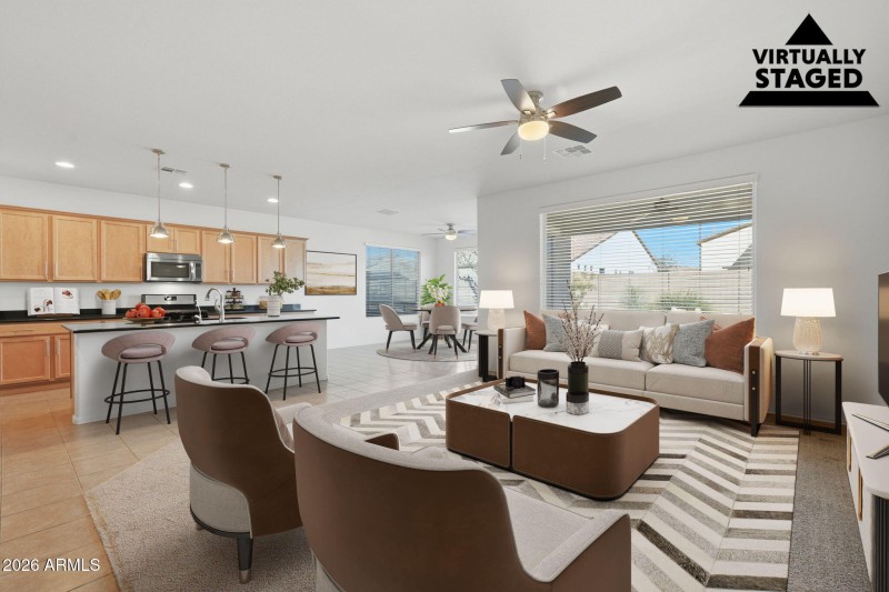 Virtually Staged Living Room