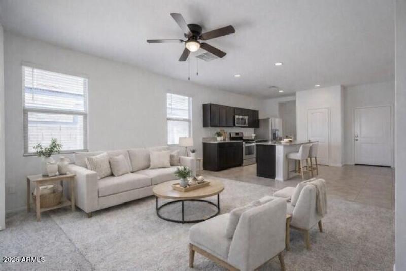 virtually staged living room