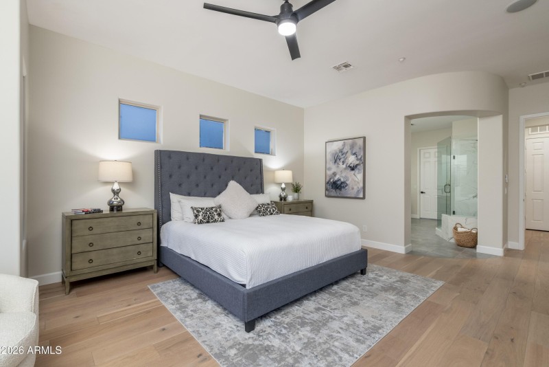 Vaulted Ceiling in Primary