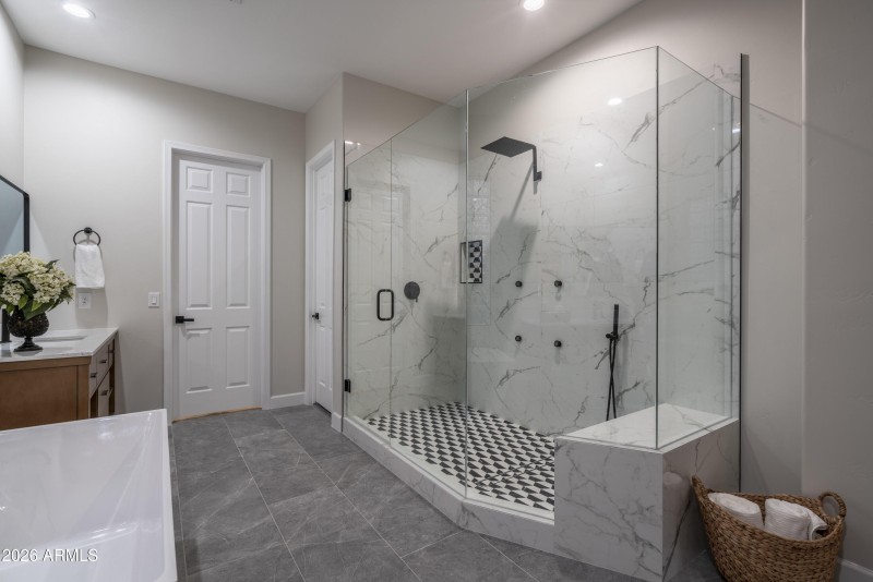 Large Tile Walk-in Shower