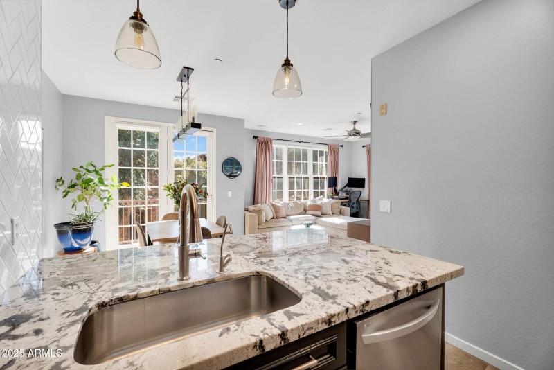 Kitchen Overlooking Living Area