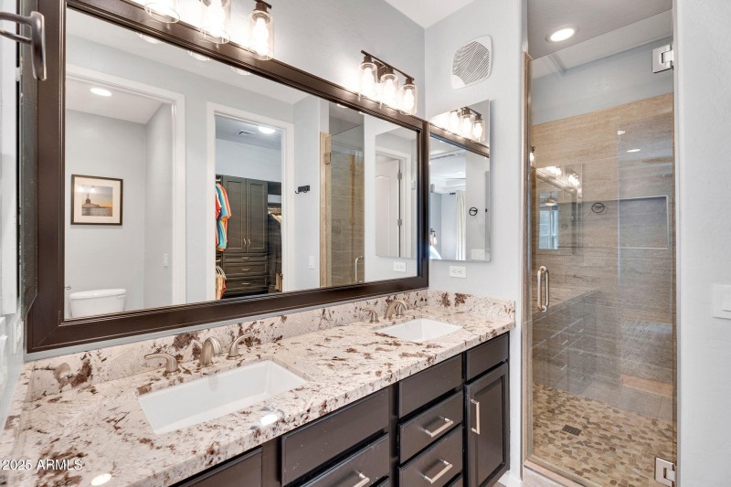 Double Vanity with Granite Counters