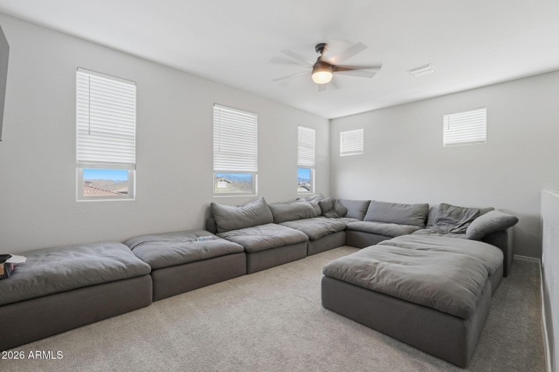 Upper level loft w/ large windows