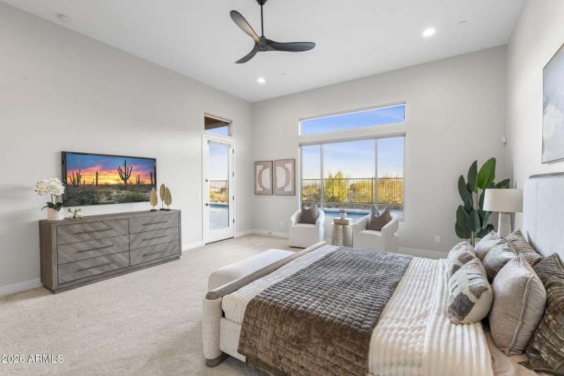 Primary Suite w Direct Access to Pool